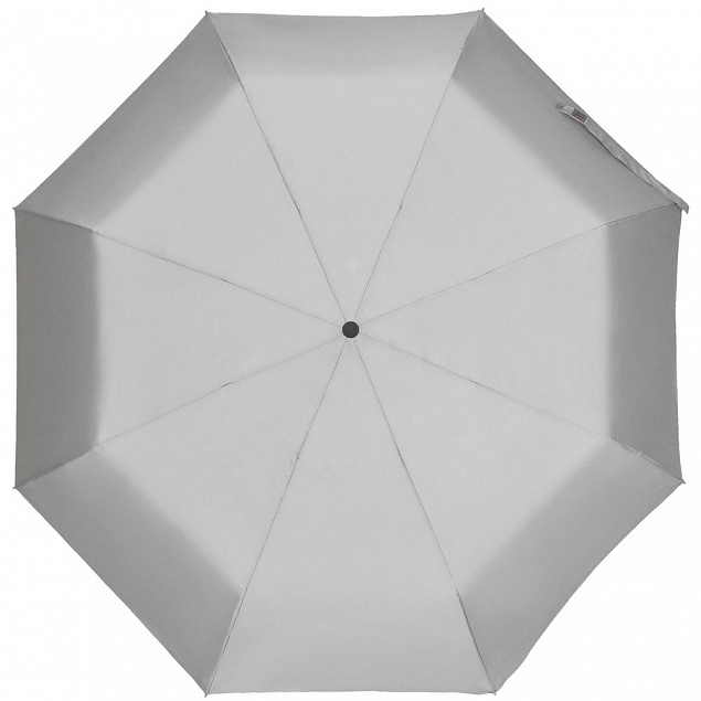 Зонт складной Manifest со светоотражающим куполом, серый с логотипом в Белгороде заказать по выгодной цене в кибермаркете AvroraStore