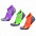 Набор из 3 пар спортивных женских носков Monterno Sport, голубой, зеленый и оранжевый с логотипом в Белгороде заказать по выгодной цене в кибермаркете AvroraStore