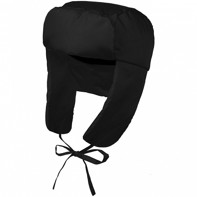 Шапка-ушанка Shelter, черная с логотипом в Белгороде заказать по выгодной цене в кибермаркете AvroraStore