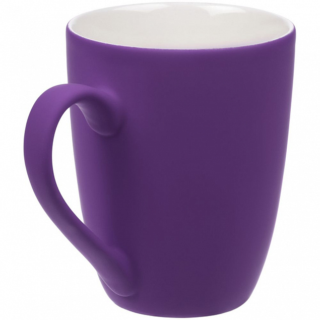 Кружка Good Morning с покрытием софт-тач, фиолетовая с логотипом в Белгороде заказать по выгодной цене в кибермаркете AvroraStore
