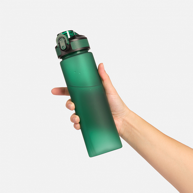Спортивная бутылка для воды, Flip, 700 ml, темно-зеленая с логотипом в Белгороде заказать по выгодной цене в кибермаркете AvroraStore