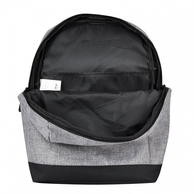Рюкзак Boom, серый/чёрный, 43 x 30 x 13 см, 100% полиэстер  с логотипом в Белгороде заказать по выгодной цене в кибермаркете AvroraStore