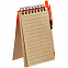 Блокнот на кольцах Eco Note с ручкой, темно-оранжевый с логотипом в Белгороде заказать по выгодной цене в кибермаркете AvroraStore