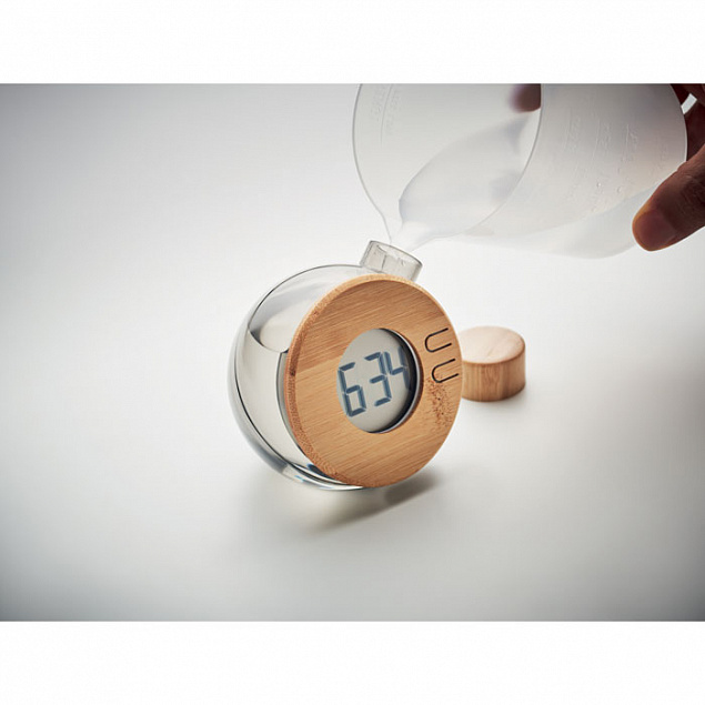 Бамбуковые ЖК-часы с водяным пи с логотипом в Белгороде заказать по выгодной цене в кибермаркете AvroraStore
