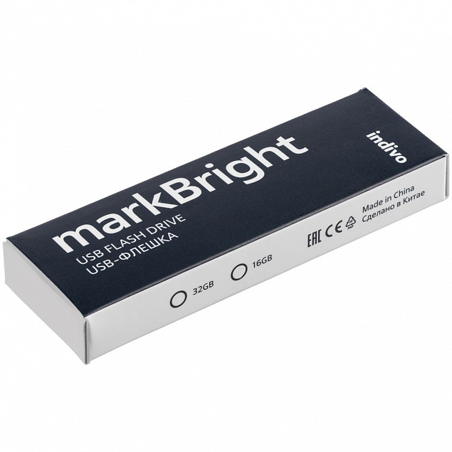 Флешка markBright с синей подсветкой, 32 Гб с логотипом в Белгороде заказать по выгодной цене в кибермаркете AvroraStore