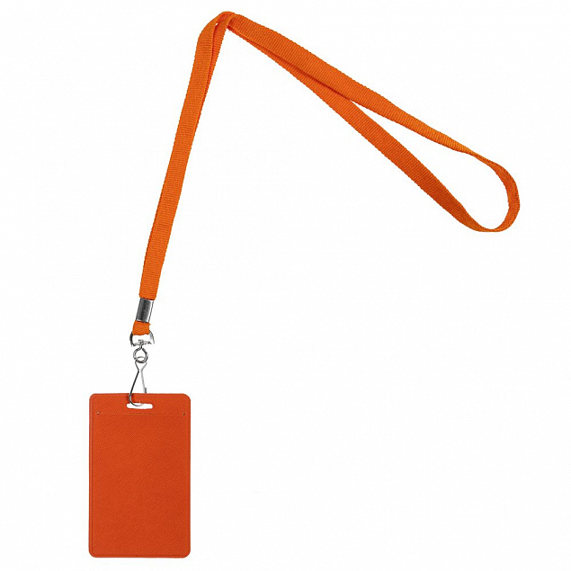Лента с карабином Colorplan, оранжевая с логотипом в Белгороде заказать по выгодной цене в кибермаркете AvroraStore