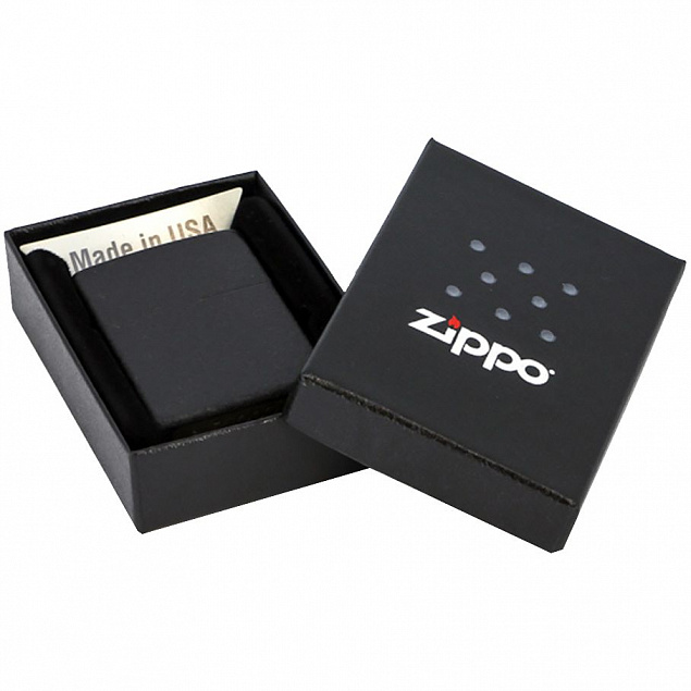 Зажигалка Zippo Classic Matte, матовая черная с логотипом в Белгороде заказать по выгодной цене в кибермаркете AvroraStore
