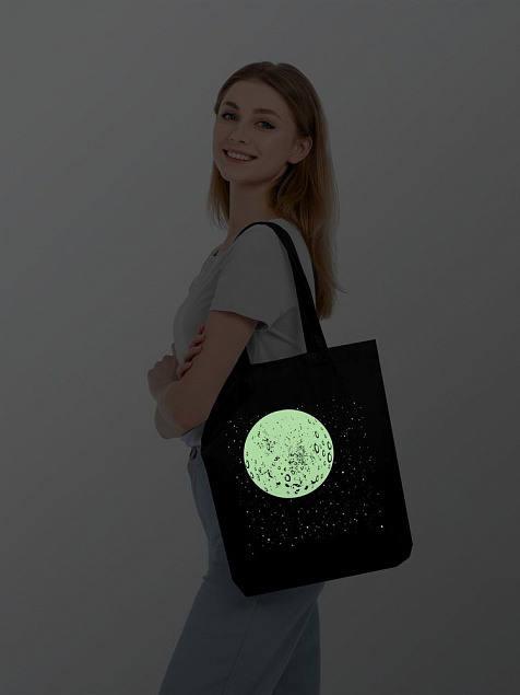 Холщовая сумка «Что вечно под Луной» с люминесцентным принтом с логотипом в Белгороде заказать по выгодной цене в кибермаркете AvroraStore