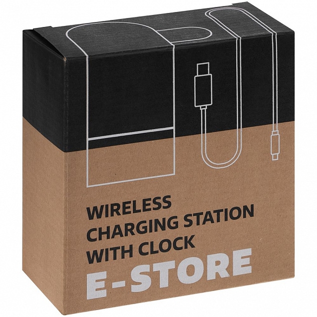 Зарядная станция c часами E-Store для смартфона, часов и наушников, черная с логотипом в Белгороде заказать по выгодной цене в кибермаркете AvroraStore