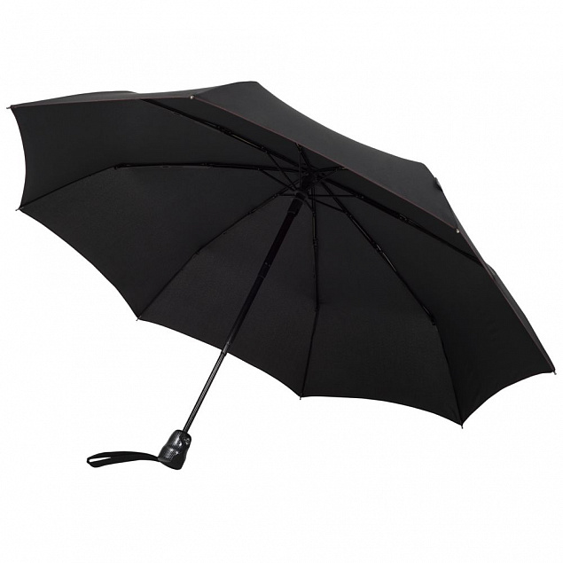 Складной зонт Gran Turismo Carbon, черный с логотипом в Белгороде заказать по выгодной цене в кибермаркете AvroraStore