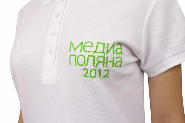Рубашка поло женская PEOPLE 210, белая с логотипом в Белгороде заказать по выгодной цене в кибермаркете AvroraStore