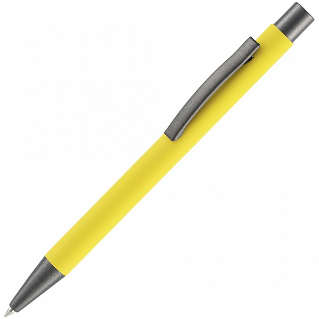 Ручка шариковая Atento Soft Touch, желтая с логотипом в Белгороде заказать по выгодной цене в кибермаркете AvroraStore