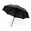 Автоматический зонт-трость с бамбуковой ручкой Impact из RPET AWARE™, 23" с логотипом в Белгороде заказать по выгодной цене в кибермаркете AvroraStore