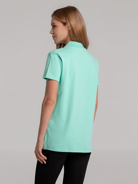 Рубашка поло женская PHOENIX WOMEN, зеленая мята с логотипом в Белгороде заказать по выгодной цене в кибермаркете AvroraStore