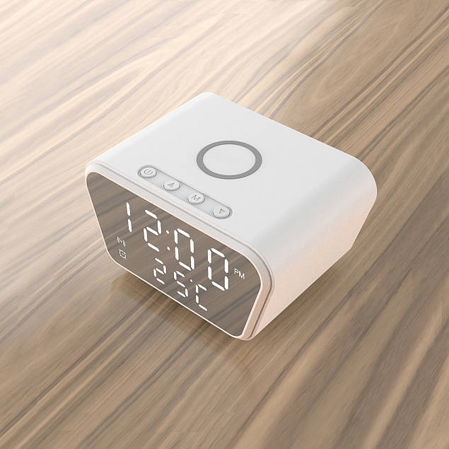Настольные часы "Smart Clock" с беспроводным (10W) зарядным устройством, будильником и термометром с логотипом в Белгороде заказать по выгодной цене в кибермаркете AvroraStore