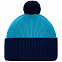 Шапка Snappy, бирюзовая с синим с логотипом в Белгороде заказать по выгодной цене в кибермаркете AvroraStore