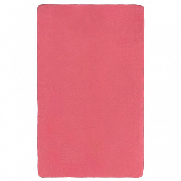 Флисовый плед Warm&Peace, розовый (коралловый) с логотипом в Белгороде заказать по выгодной цене в кибермаркете AvroraStore