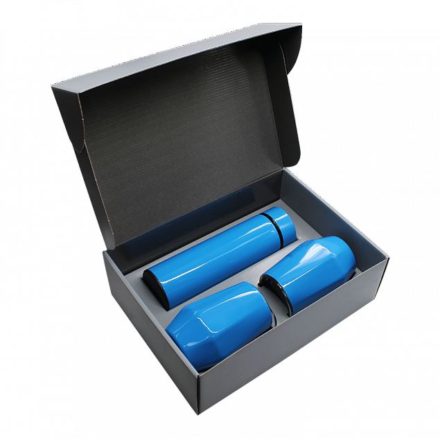 Набор Hot Box E2 grey (голубой) с логотипом в Белгороде заказать по выгодной цене в кибермаркете AvroraStore