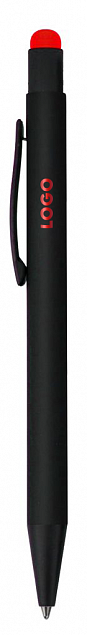 Ручка шариковая Raven (черная с красным) с логотипом в Белгороде заказать по выгодной цене в кибермаркете AvroraStore