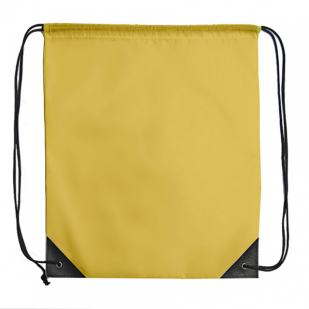 Рюкзак мешок с укреплёнными уголками BY DAY, желтый, 35*41 см, полиэстер 210D с логотипом в Белгороде заказать по выгодной цене в кибермаркете AvroraStore