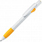 ALLEGRA, ручка шариковая, желтый/белый, пластик с логотипом в Белгороде заказать по выгодной цене в кибермаркете AvroraStore