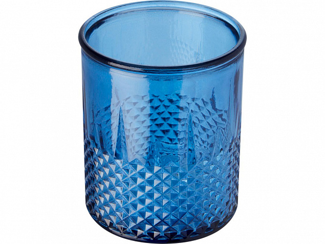 Подставка для чайной свечи из переработанного стекла Estrel, синий прозрачный с логотипом в Белгороде заказать по выгодной цене в кибермаркете AvroraStore