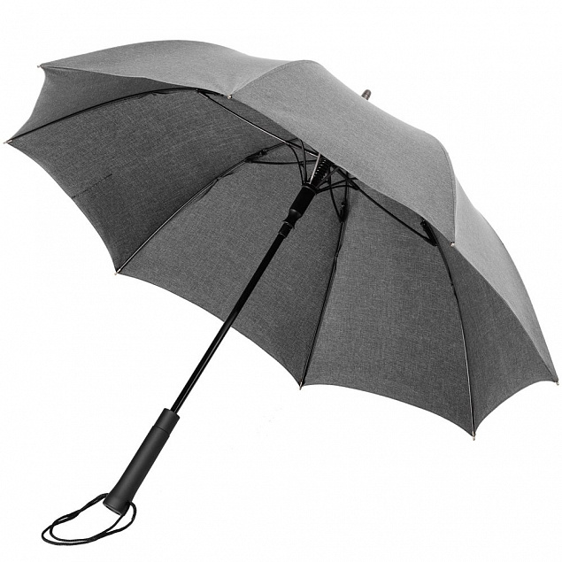 Зонт-трость rainVestment, светло-серый меланж с логотипом в Белгороде заказать по выгодной цене в кибермаркете AvroraStore