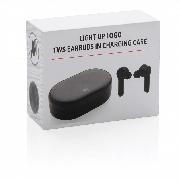 Беспроводные наушники с чехлом для зарядки Light up TWS с логотипом в Белгороде заказать по выгодной цене в кибермаркете AvroraStore