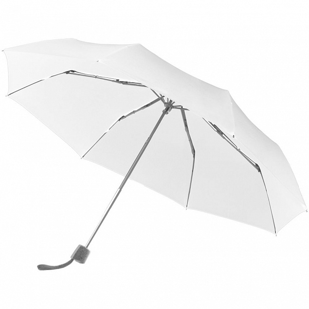Зонт складной Fiber Alu Light, белый с логотипом в Белгороде заказать по выгодной цене в кибермаркете AvroraStore