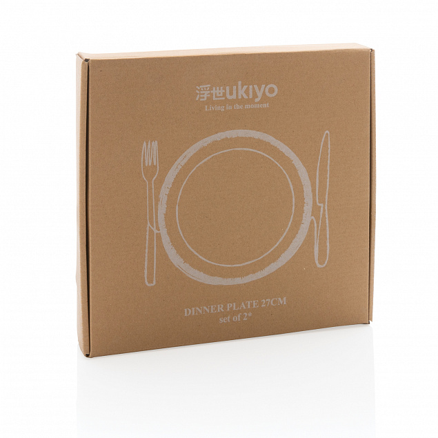 Набор керамических тарелок Ukiyo, 2 шт. с логотипом в Белгороде заказать по выгодной цене в кибермаркете AvroraStore