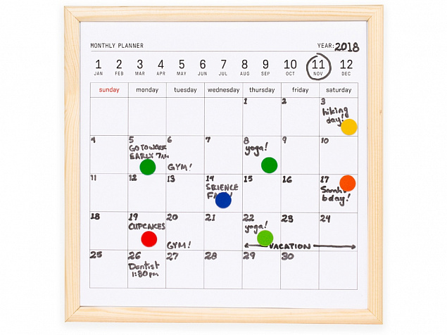 Календарь для заметок с маркером Whiteboard calendar с логотипом в Белгороде заказать по выгодной цене в кибермаркете AvroraStore