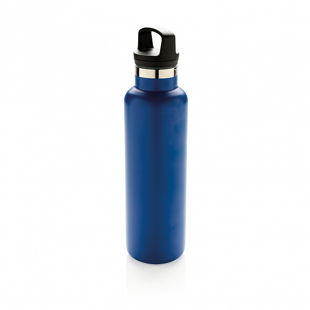 Герметичная вакуумная бутылка, синяя с логотипом в Белгороде заказать по выгодной цене в кибермаркете AvroraStore