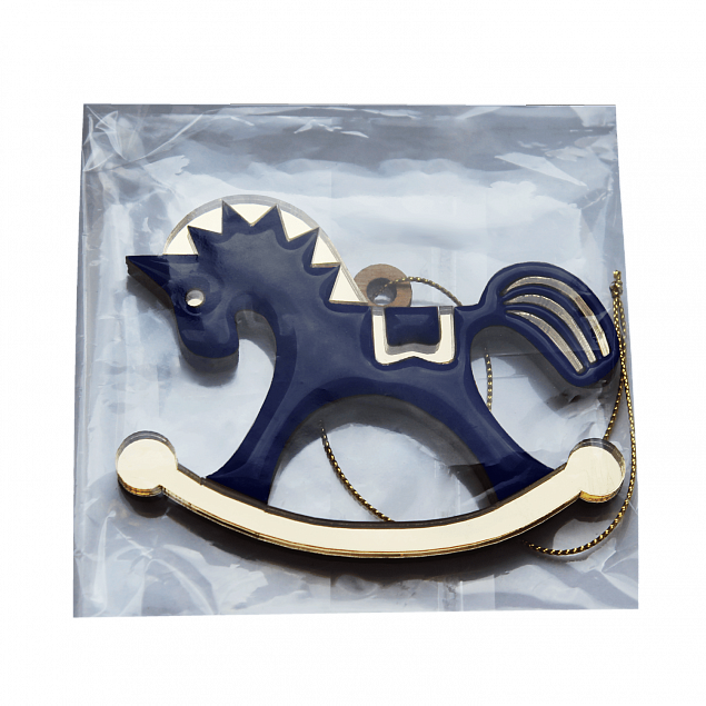 Ёлочная игрушка Лошадка (синий) с логотипом в Белгороде заказать по выгодной цене в кибермаркете AvroraStore