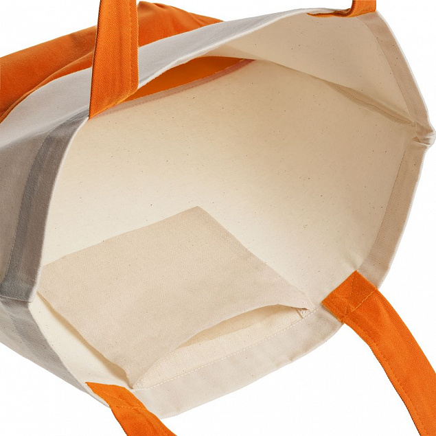 Холщовая сумка Shopaholic, оранжевая с логотипом в Белгороде заказать по выгодной цене в кибермаркете AvroraStore