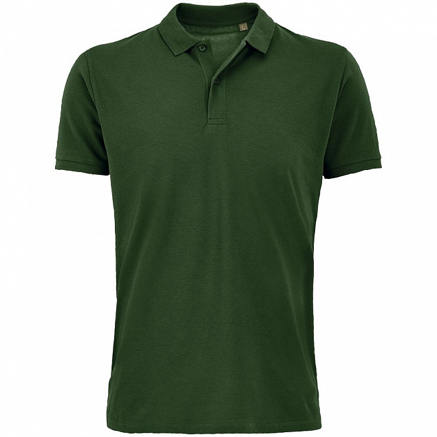 Рубашка поло мужская Planet Men, темно-зеленая с логотипом в Белгороде заказать по выгодной цене в кибермаркете AvroraStore