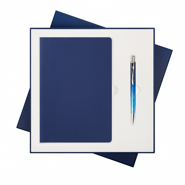 Подарочный набор Portobello/Spark синий (Ежедневник недат А5, Ручка) с логотипом в Белгороде заказать по выгодной цене в кибермаркете AvroraStore