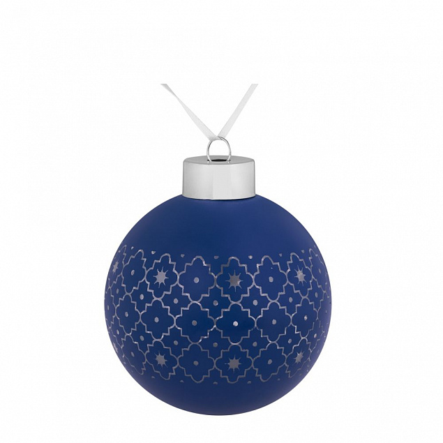 Елочный шар Chain, 8 см, синий с логотипом в Белгороде заказать по выгодной цене в кибермаркете AvroraStore