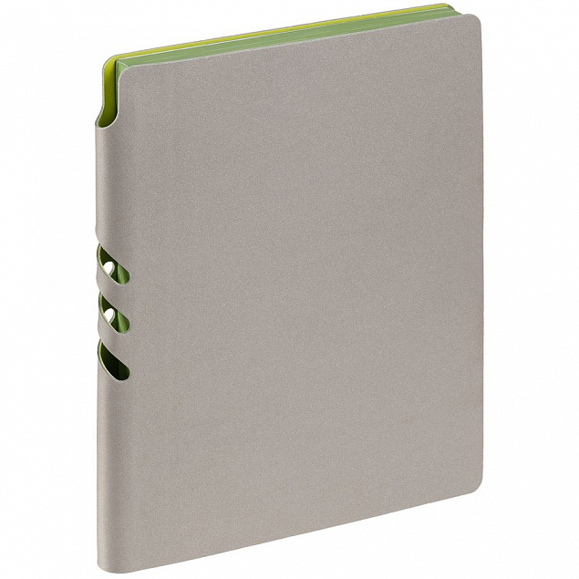 Ежедневник Flexpen, недатированный, серебристо-зеленый с логотипом в Белгороде заказать по выгодной цене в кибермаркете AvroraStore