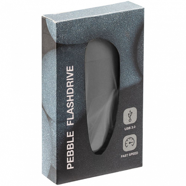 Флешка Pebble, серая, USB 3.0, 16 Гб с логотипом в Белгороде заказать по выгодной цене в кибермаркете AvroraStore