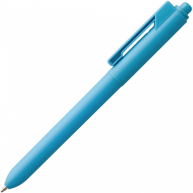 Ручка шариковая Hint, голубая с логотипом в Белгороде заказать по выгодной цене в кибермаркете AvroraStore