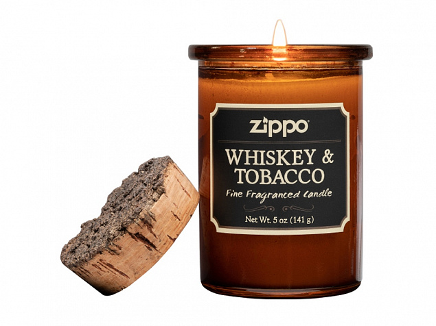 Ароматизированная свеча ZIPPO Whiskey & Tobacco, воск/хлопок/кора древесины/стекло, 70x100 мм с логотипом в Белгороде заказать по выгодной цене в кибермаркете AvroraStore