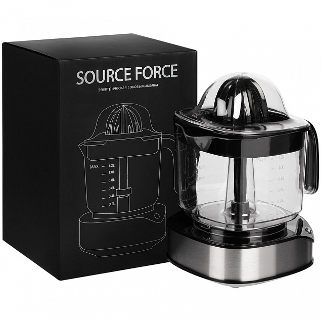 Электрическая соковыжималка для цитрусовых Source Force, серебристо-черная с логотипом в Белгороде заказать по выгодной цене в кибермаркете AvroraStore