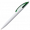 Ручка шариковая Bento, белая с зеленым с логотипом в Белгороде заказать по выгодной цене в кибермаркете AvroraStore