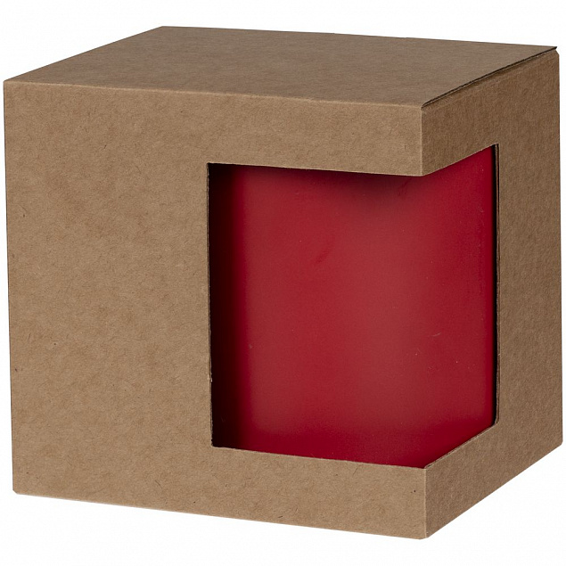 Коробка для кружки с окном Cupcase, крафт с логотипом в Белгороде заказать по выгодной цене в кибермаркете AvroraStore