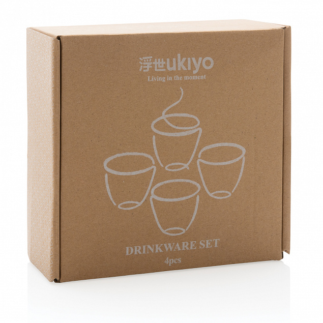 Набор керамических чашек Ukiyo, 4 шт. с логотипом в Белгороде заказать по выгодной цене в кибермаркете AvroraStore