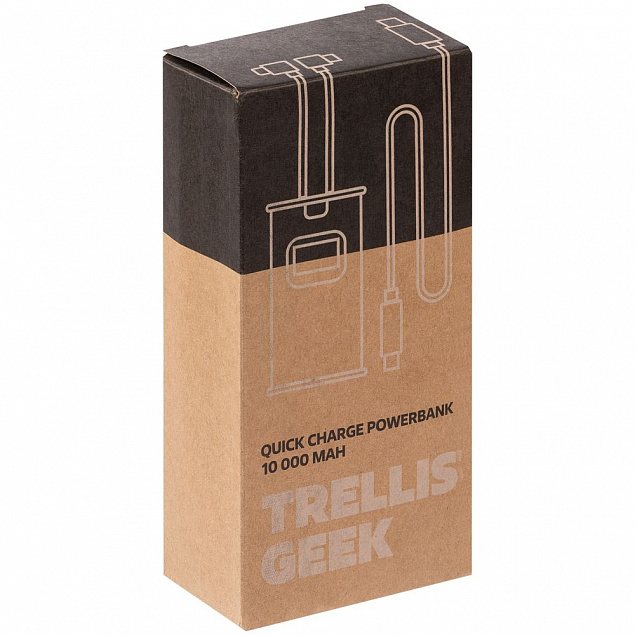 Аккумулятор c быстрой зарядкой Trellis Geek 10000 мАч, белый с логотипом в Белгороде заказать по выгодной цене в кибермаркете AvroraStore