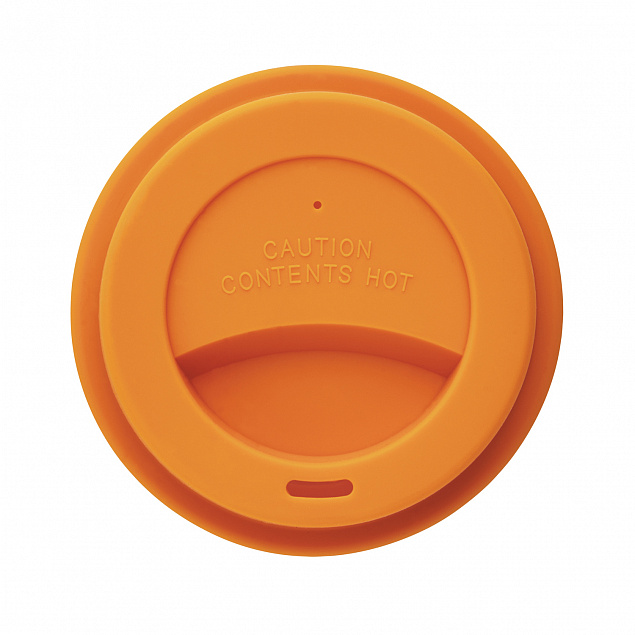Стакан с крышкой PLA, 350 мл, оранжевый с логотипом в Белгороде заказать по выгодной цене в кибермаркете AvroraStore