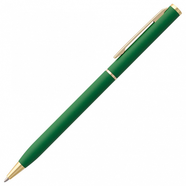 Ручка шариковая Hotel Gold, ver.2, зеленая с логотипом в Белгороде заказать по выгодной цене в кибермаркете AvroraStore