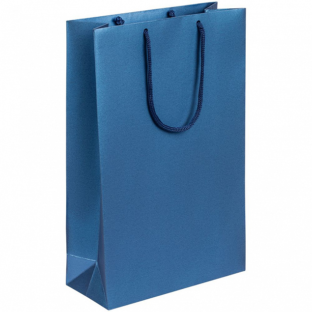 Пакет бумажный «Блеск», средний, синий с логотипом в Белгороде заказать по выгодной цене в кибермаркете AvroraStore