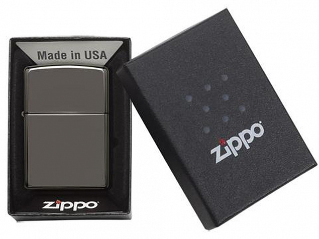 Зажигалка ZIPPO Classic с покрытием Black Ice® с логотипом в Белгороде заказать по выгодной цене в кибермаркете AvroraStore
